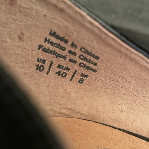 Shellys London black & white Dorsay adjustable ankle straps flat shoes size 10 - Picture 12 of 13